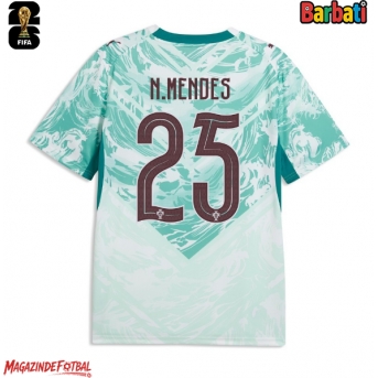 Portugalia Nuno Mendes #25 Tricou Fotbal Replică Mondial 2026 Barbati Deplasare